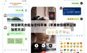 微信聊天也能加密吗苹果（苹果微信聊天记录加密方法）